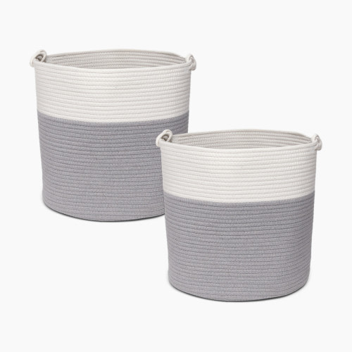 Sprucely Large Rope Basket - Grey, 2-Pack