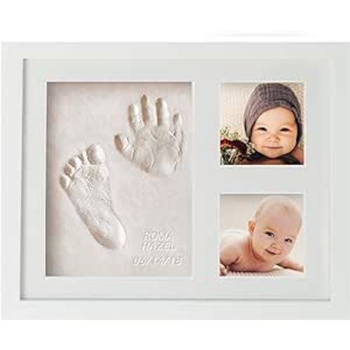 WavHello Baby Handprint & Footprint Frame Kit, Clay Casting & Photo Memory Keepsake Frame, Baby Registry Gift & Baby Shower, Baby Boy Gift & Baby Girl Gift - First Impressions