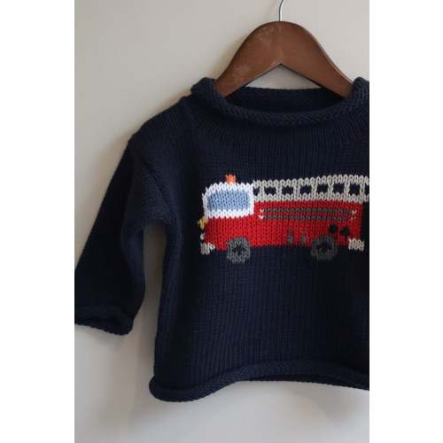 Roll Neck Fire Truck Sweater – Caline for Kids