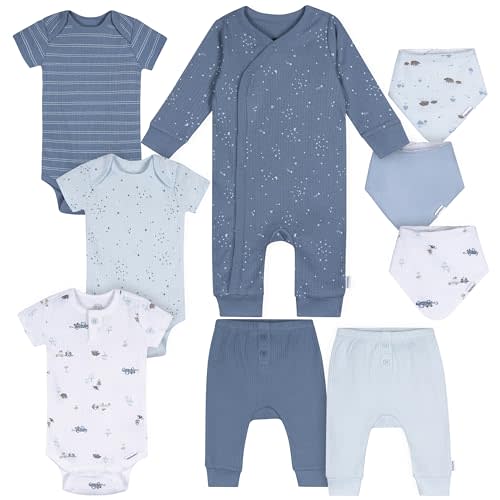 Gerber unisex-baby 9-piece Soft + Breathable Premium Fabric Budle Gift Set