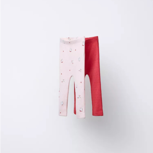 TWO-PACK POINTELLE PRINT LEGGINGS - Pink | ZARA United States