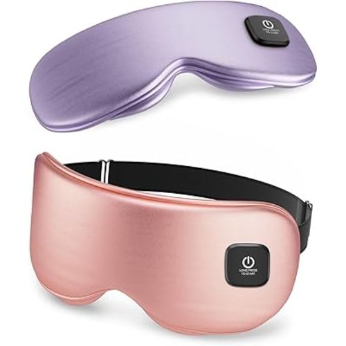 Heated Eye Mask - Cordless Eye Mask for Dry Eyes, Eye Relief, Improved Sleep, Washable Eye Heating pad for Travel and with Replaceable Shell (Rose Pink)