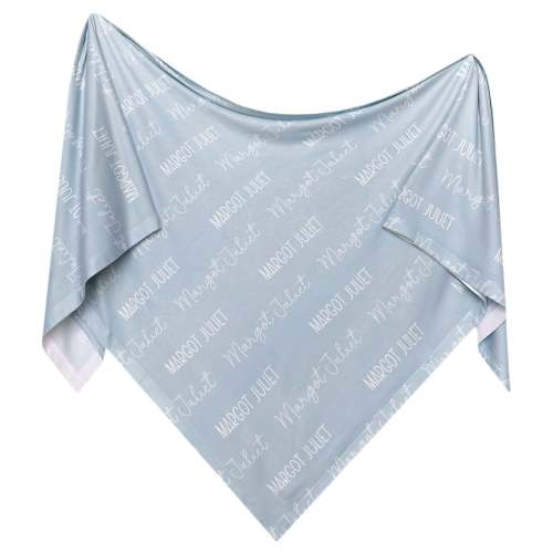 Personalized Baby Name Swaddle Blanket - Cornflower