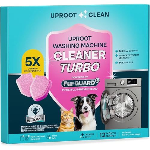 Uproot Clean Washing Machine Cleaner Tablets Turbo 5xStronger, 12 mo supply