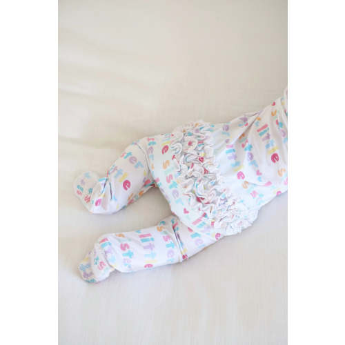 Little Sister Ruffle Zipper Footie