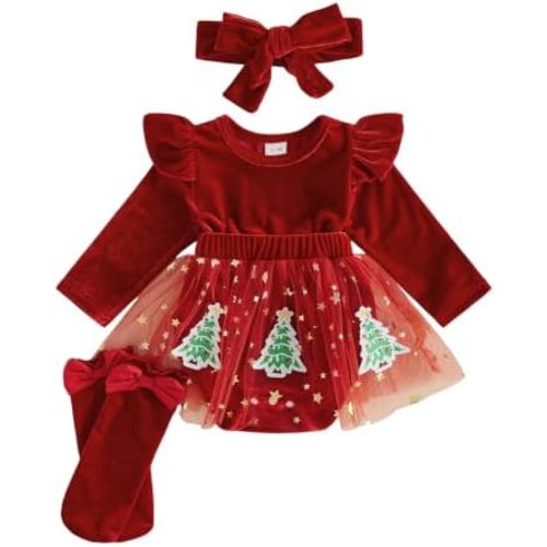 Baby Girl Fall Winter Romper Dress Cute Newborn Halloween Cristmas Outfit