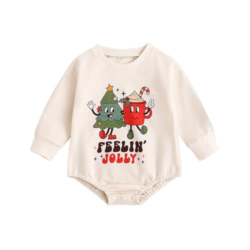 Liuckyxin Baby Girl Boy Christmas Outfit Long Sleeve Romper Shirt Crew Neck Bodysuit Newborn Fall Winter Clothes