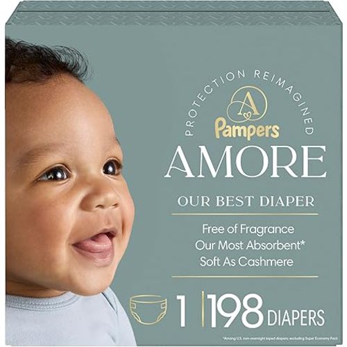 Pampers Amore, Size 1 (8-14 lbs), 198 Count, Our Best Diaper