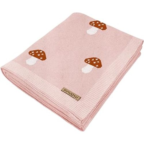 Mushroom Baby Blanket for Boys & Girls,100% Cotton Knitted Receiving Swaddle Crib Stroller Blanket (Pink /40x 31 inches)