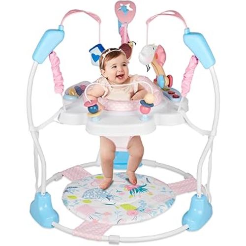Baby Activity Center, Infant Jumpers and Bouncers with Music, Lights, Infant Toys, 360°Rotating Seat, 3 Adjustable Heights, Baby Play and Learning Center for 6+ Months
