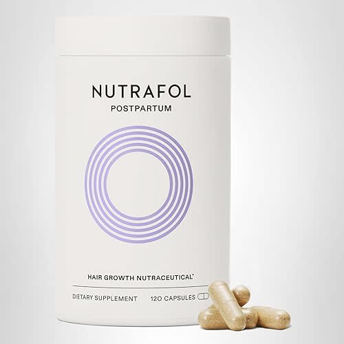 Nutrafol Postpartum Hair Growth Supplements, Clinically Tested for Visibly Thicker Hair and Less Shedding, Breastfeeding-friendly - 1 Month Supply
