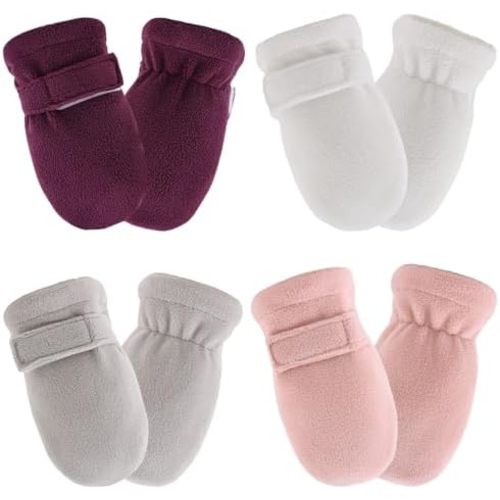 Zsedrut No Scratch Baby Mittens Toddler Infant Fleece Lined Gloves Winter Warm Mitten for Baby Boys Girls
