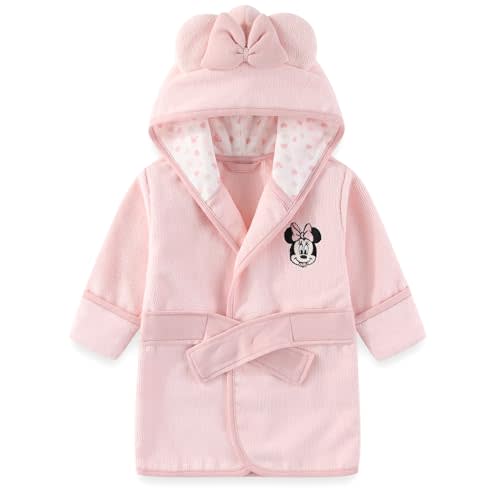 Disney Baby Winnie the Pooh Mickey Minnie Mouse Boys Girls Terry Hooded Towel Bathrobe with Ears One Size