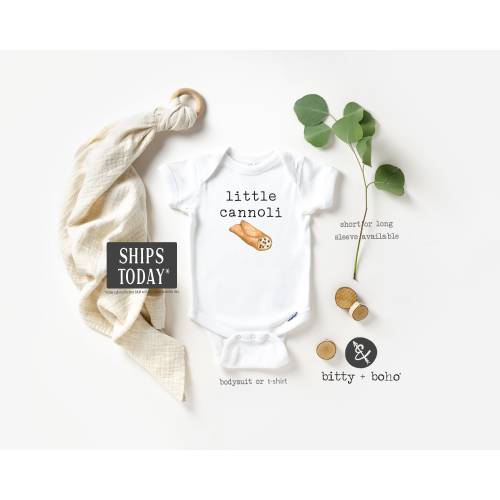 Little Cannoli Onesie®, Pastry Onesie, Hipster Baby Bodysuit, Funny Baby Onesies, Italian Onesie, Cute Baby Gift, Food Onesie, Dessert Shirt