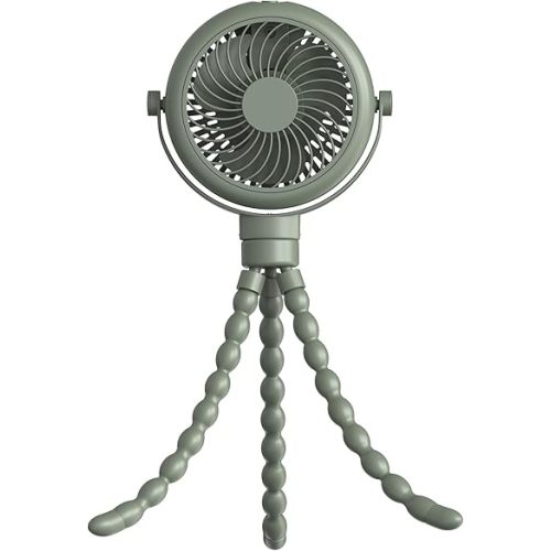 Stroller Fan Portable Fan Clip on for Baby with 3-Speed Control, 2600mAH USB Rechargeable, Detachable 360° Rotate Flexible Tripod for Car Seat (Green)