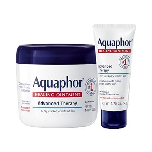 Aquaphor Healing Ointment Advanced Therapy Skin Protectant, Dry Skin Body Moisturizer, 7 Oz Tube