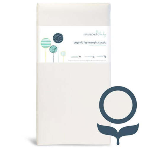 Naturepedic MC34 Organic Cotton Lightweight Classic Seamless 2-Stage Crib Mattress