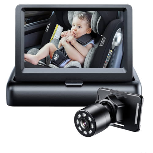 Itomoro Baby Car Mirror, View Infant in Rear Facing Seat with Wide Crystal Clear View,360° Rotation Plug and Play Easy Install baby car monitor 1080p