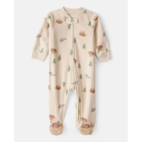 Baby Boy Buffalo Print Loose Fit Long-Sleeve Sleep & Play Pajamas - Brown - Carter's | Carter's