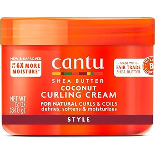 Cantu Coconut Curling Cream with Shea Butter for Natural Hair, 12 oz