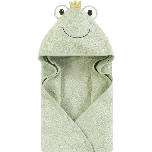 Hudson Baby Unisex Cotton Animal Hooded Towel- Frog Prince