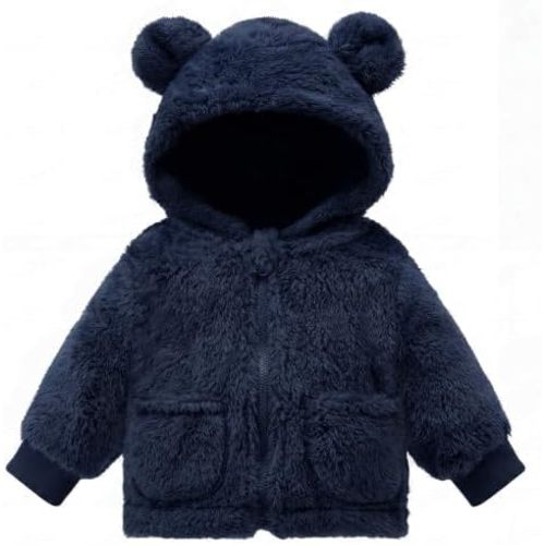 Baby Boys Girls Winter Jacket Coat 0-3 Years Old Fleece Bear Hooded Outerwear