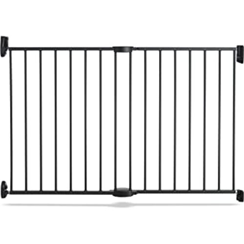 Munchkin® Push to Close™ Baby Gate, Hardware Mounted Safety Gate for Stairs, Hallways and Doors, Extends 28.5" to 45" Wide, Metal, Dark Grey