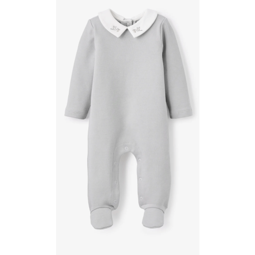 Stork Double Layered Embroidered Jumpsuit Size 0-3M