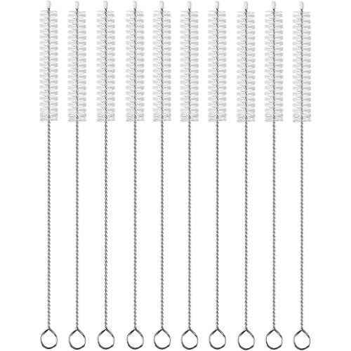 Straw Cleaner Brush Extend 12 inch, Extra Wide 12mm diam Pipe Cleaners, Extra Long Straw Brush for Sippy Cup, Water Bottle and Tubes, Drinking Straw Cleaning Brush Set 10 Pack