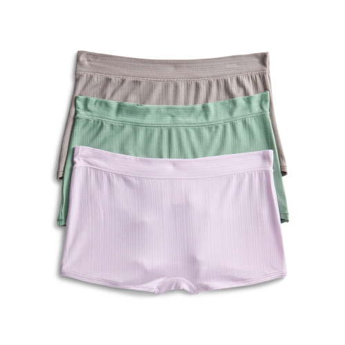Joyspun Women's Ribbed Modal Boyshort Panties, 3-Pack, Sizes XS-3XL