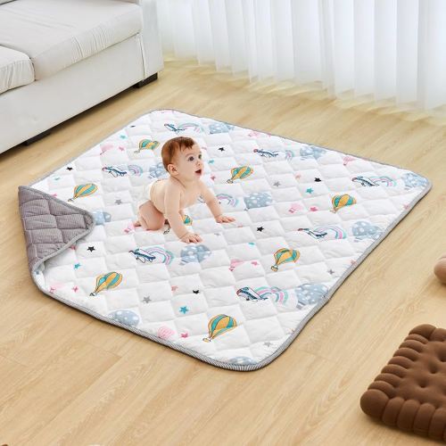 VEVOR Baby Play Mat, 50"x50" Baby Crawling Mat, Non-Slip One-Piece Soft Baby Playmat, Foldable Floor Mat, Activity Playmats for Babies,Toddlers, Infants, Machine Washable, Play & Tummy Time