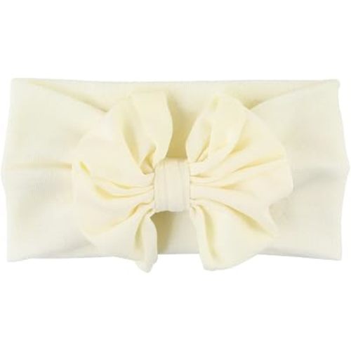 RuffleButts Big Bow Headband - Ivory Baby Girl Bow - One Size