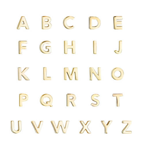 Micro Letter Stud Earring (Single)