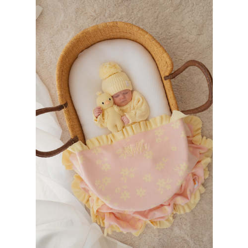 Frill Knit Blanket | Daisy Floral Lemon *PRE-ORDER* – Little and Fern