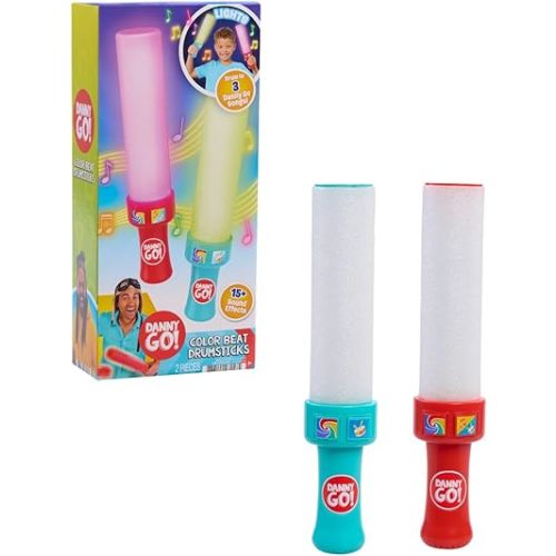 Danny Go! Color Beat Drumsticks - Officially Licensed Light-Up Musical Drumsticks Toy for Preschool and Elementary School Kids Inspired by Danny Go! Show