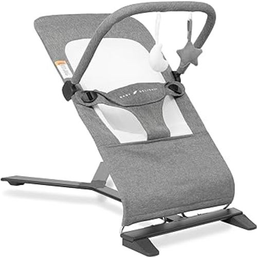 Baby Delight Alpine Deluxe Portable Bouncer | Infant | 0 – 6 months | Charcoal Tweed