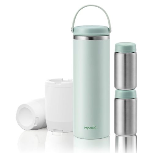 Papablic 360 CapsuleChill Breastmilk Cooler with Stainless Steel Bottles