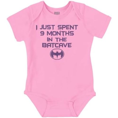 Brisco Brands Spent 9 Months in the Cave Superhero Baby Romper Boys or Girls