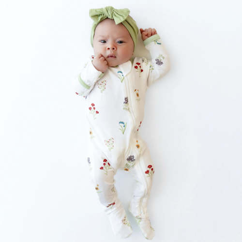 Zippered Footie in Wildflower