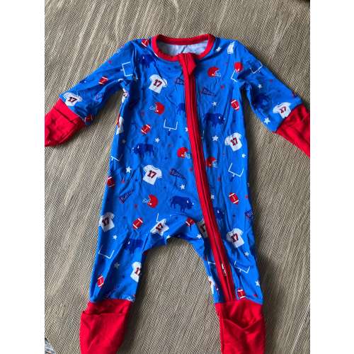 Buffalo bamboo cotton baby sleeper, Buffalo youth sleeper, Buffalo baby onesie, Buffalo kids sleeper, Buffalo Football Kids Apparel