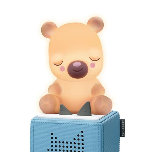 Tonies Night Light - Sleepy Bear Audio Play Character from Sleepy Friends | Warm Glow | 75 Minutes of Beautifully Composed Melodies | Record Your Own Bedtime Stories