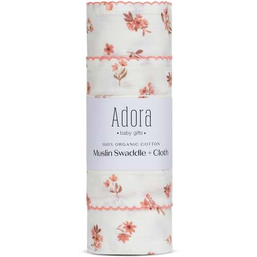 Adora Baby Gifts Floral Girls Swaddle + Cloth