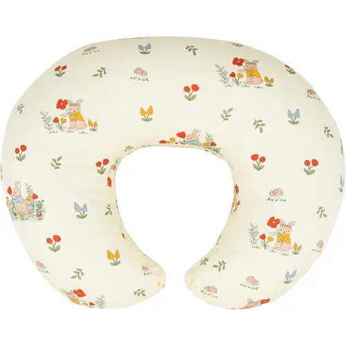 Nursing Pillow, Breastfeeding Pillows with Standard Size Removable Cover, Breast Feeding Pillow with Breathable Filling, Ergonomic Nursing Essentials for Bottle and Breastfeeding- Bunny