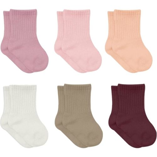 bistyle Baby Grip Ankle Socks 6 Pairs | Newborn Infant Toddlers Sock Organic Cotton | Kids Boys Girls Ankle