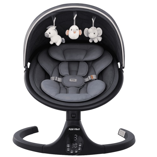 P@B PBell Baby Swings for Infants, 3 Seat Positions, 5 Point Harness Belt, 5 Speeds and Remote Control, Portable Baby Swing(Black) - Walmart.ca
