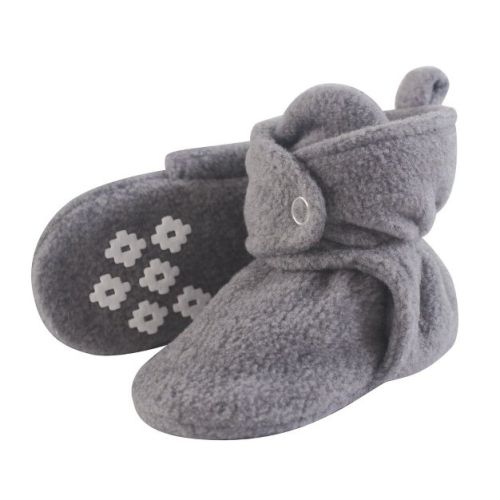 Little Treasure Infant Baby Cozy Fleece Booties, Heather Gray, 0-6 Months