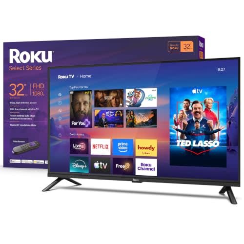 Roku 32-Inch Select Series Smart TV 2026-1080p Full HD TV - RokuTV | Flat Screen LED Television with Voice Remote, Wi-Fi & Bluetooth Headphone Mode - Streaming Live Local News Sports & Movies
