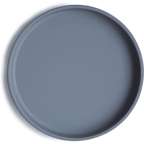 mushie Classic Silicone Suction Plate | BPA-Free Non-Slip Design (Tradewinds)