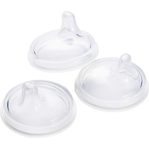 Boon NURSH Silicone Sippy Cup Lid, 6 Months and up (Pack of 3), 1L - 3 Count (Pack of 1) - Sippy Cup Lids