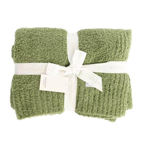 Saranoni Bamboni Baby Blanket | Luxury Plush Super Soft Blanket | Breathable Comfy Blankets for Kids and Teens | Olive - 40" x 60"